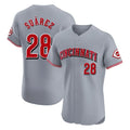 Davalo C.Reds #28 Eugenio Su¡§¡érez Player Gray Limited Elite Home Stitched Jerseys