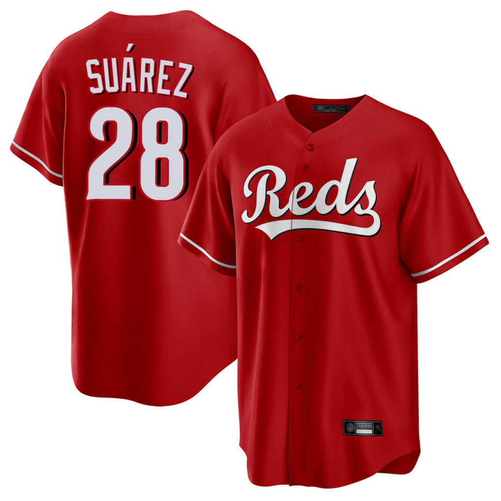 Davalo C.Reds #28 Eugenio Su¡§¡érez Player Red Home Game Stitched Jerseys