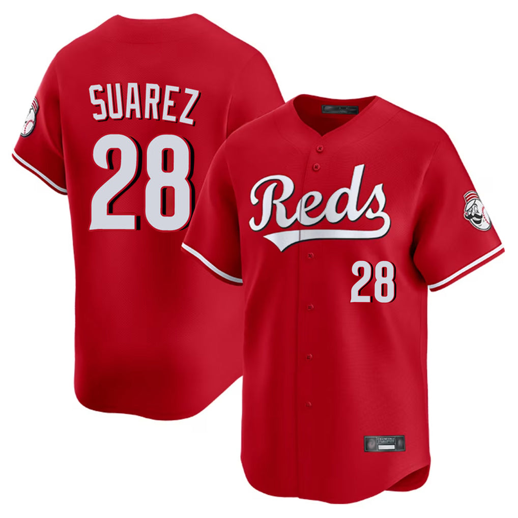 Davalo C.Reds #28 Eugenio Su¡§¡érez Player Red Home Limited Stitched Jerseys