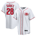 Davalo C.Reds #28 Eugenio Su¡§¡érez Player White Game Home Stitched Jerseys