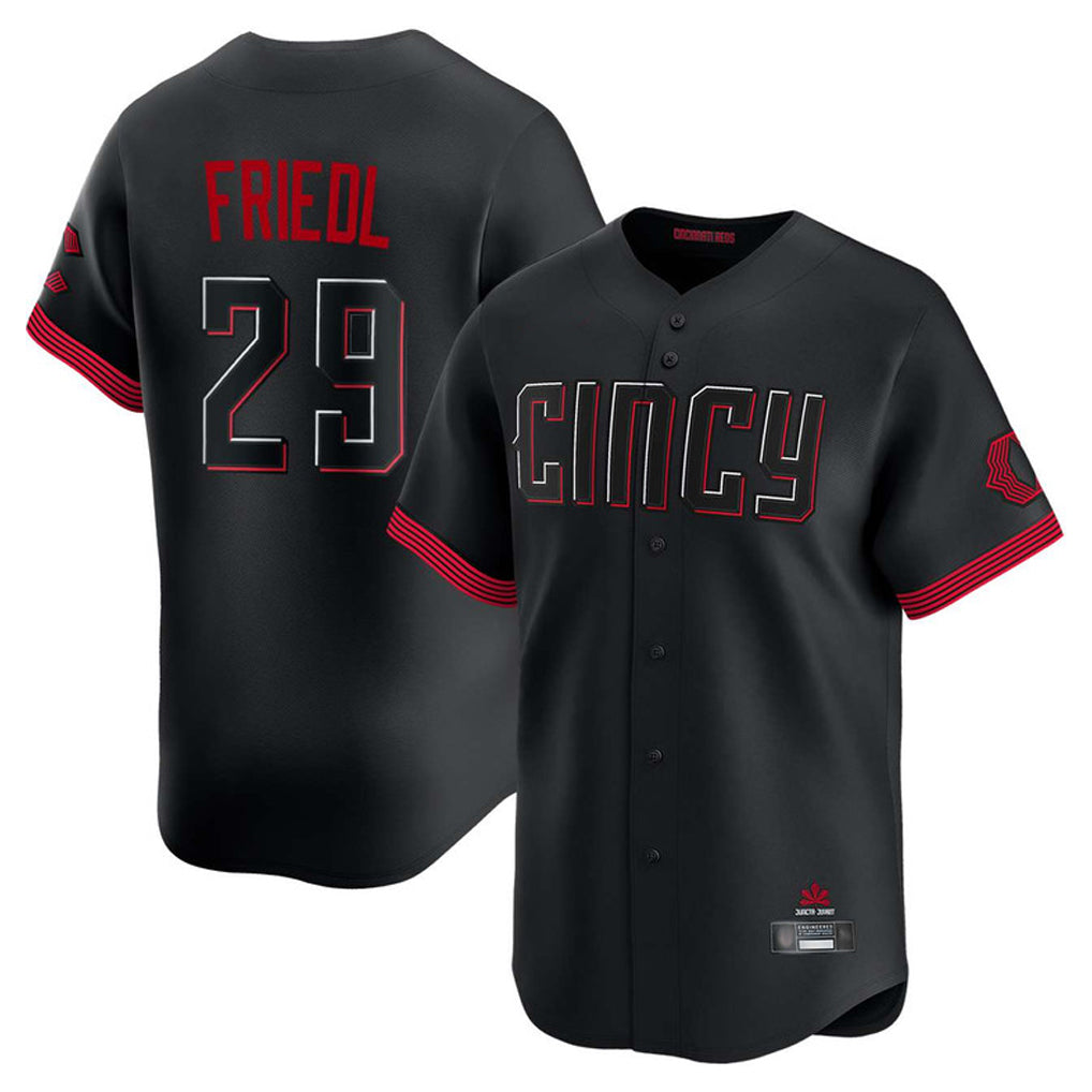 Davalo C.Reds #29 TJ Friedl Player Black City Connect Home Limited Stitched Jerseys