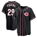 Davalo C.Reds #29 TJ Friedl Player Black Fashion Out Home Game Stitched Jerseys