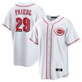 Davalo C.Reds #29 TJ Friedl Player White Game Home Stitched Jerseys