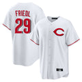Davalo C.Reds #29 TJ Friedl Player White Home Game Stitched Jerseys