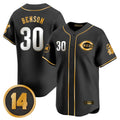 Davalo C.Reds #30 Ken Griffey Player Black-Gold Vapor Premier Limited Home Stitched Jerseys