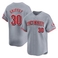 Davalo C.Reds #30 Ken Griffey Player Gray Home Limited Stitched Jerseys