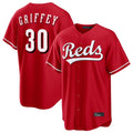 Davalo C.Reds #30 Ken Griffey Player Red Home Game Stitched Jerseys