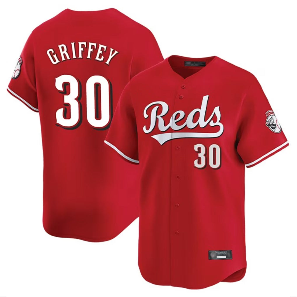 Davalo C.Reds #30 Ken Griffey Player Red Home Limited Stitched Jerseys