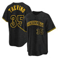 Davalo C.Reds #35 Jose Trevino Player Black Snake Skin City Home Stitched Jerseys