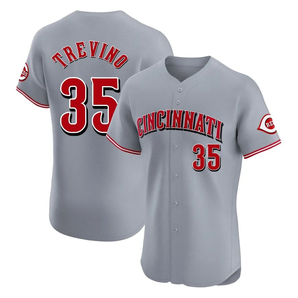 Davalo C.Reds #35 Jose Trevino Player Gray Limited Elite Home Stitched Jerseys