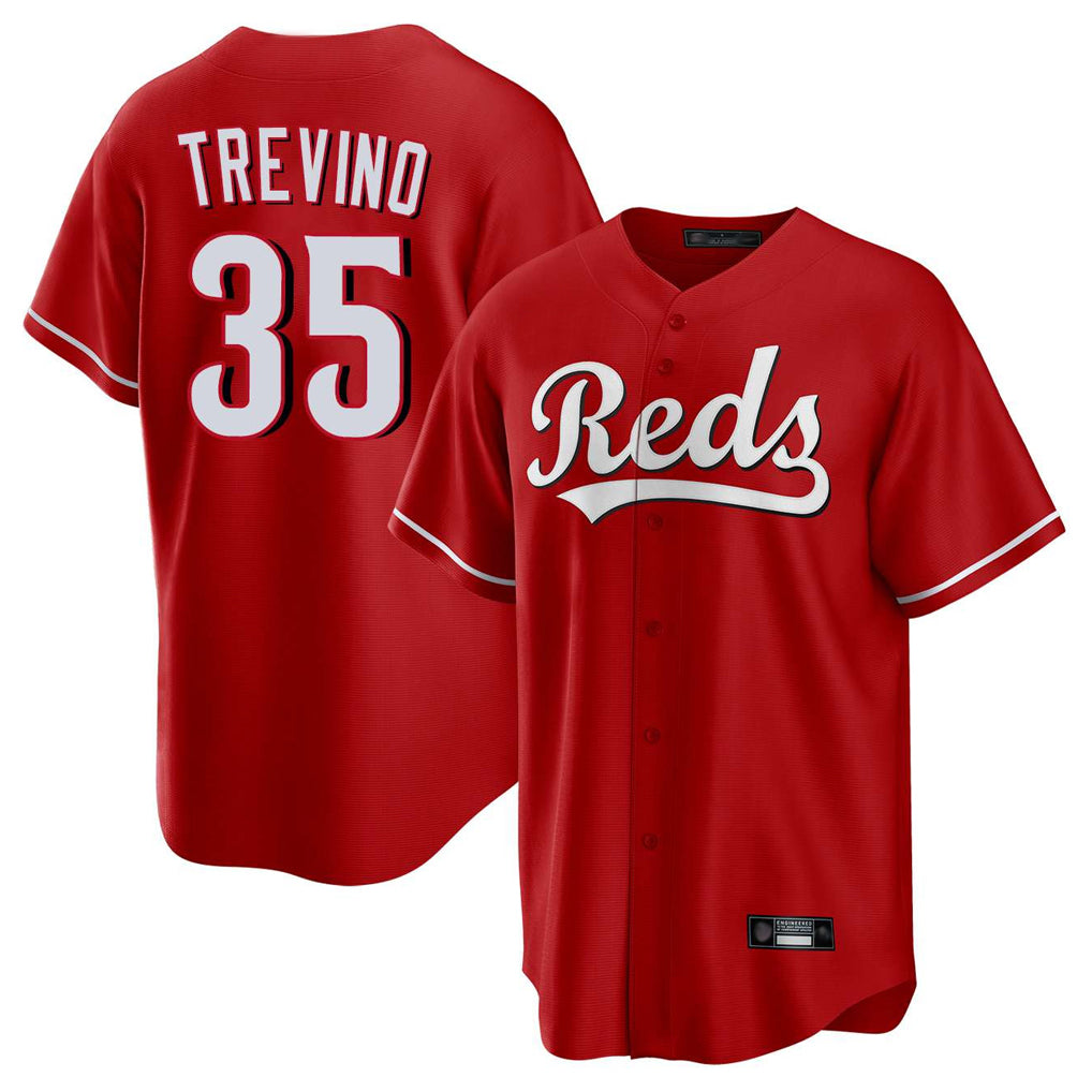 Davalo C.Reds #35 Jose Trevino Player Red Home Game Stitched Jerseys