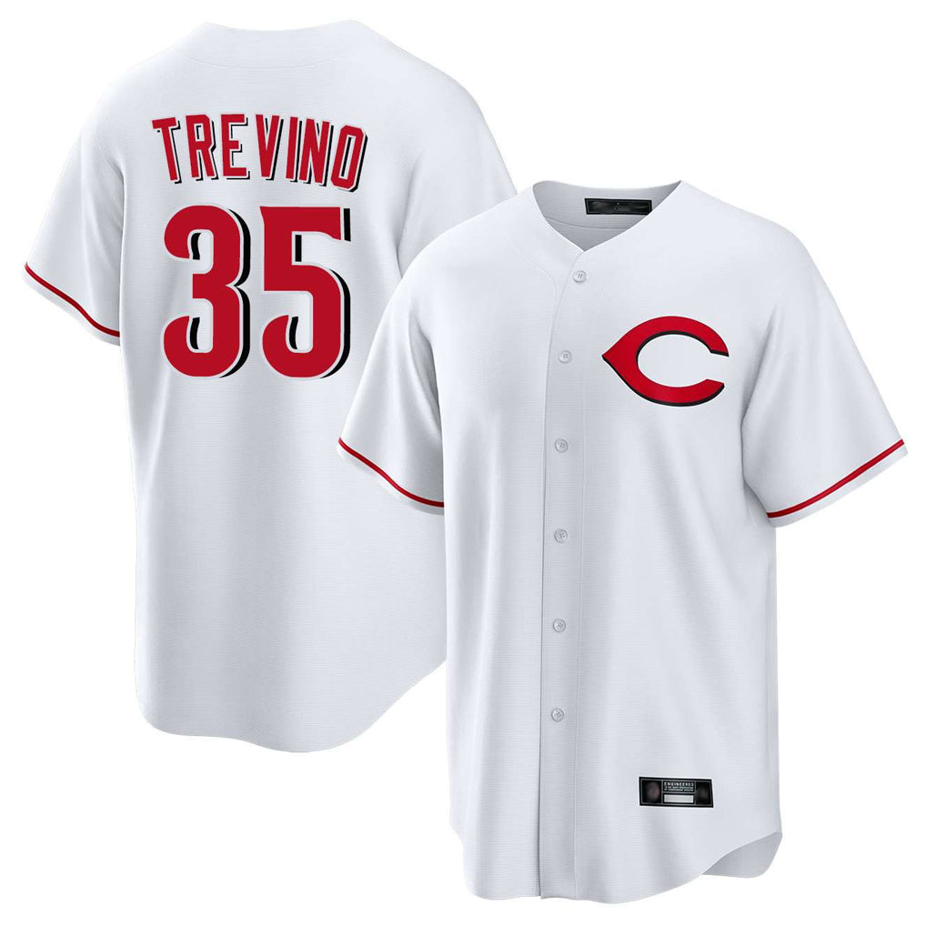Davalo C.Reds #35 Jose Trevino Player White Home Game Stitched Jerseys