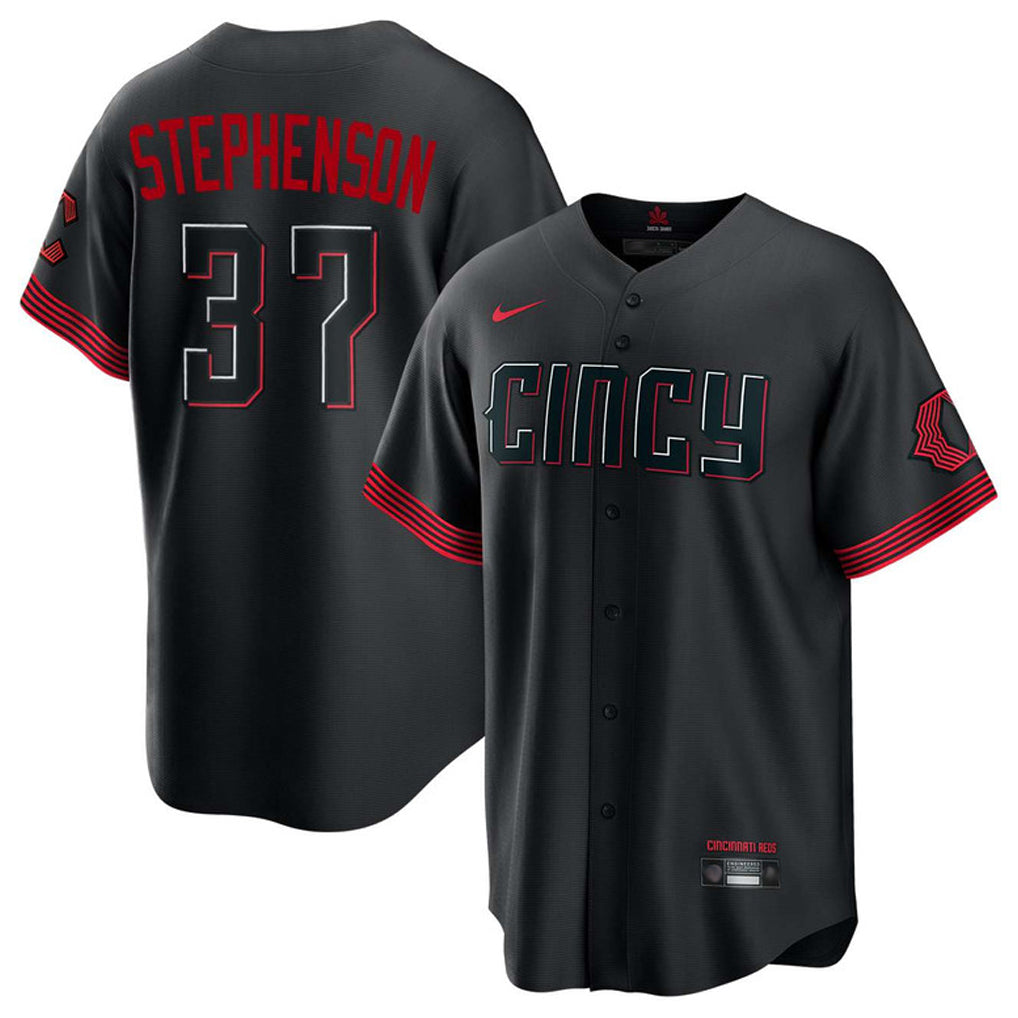 Davalo C.Reds #37 Tyler Stephenson Player Black City Connect Home Game Stitched Jerseys
