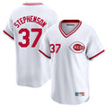 Davalo C.Reds #37 Tyler Stephenson Player White Cooperstown Collection Limited T-shirt Home Stitched Jerseys