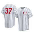 Davalo C.Reds #37 Tyler Stephenson Player White Stripe Field of Dreams Game Home Stitched Jerseys