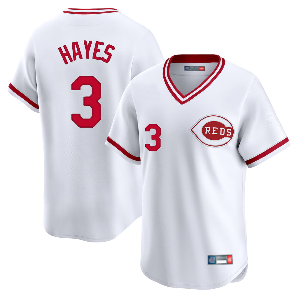 Davalo C.Reds #3 Ke'Bryan Hayes Player White Cooperstown Collection Limited T-shirt Home Stitched Jerseys