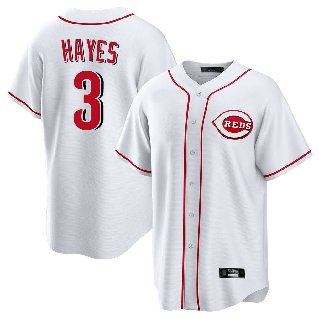 Davalo C.Reds #3 Ke'Bryan Hayes Player White Game Home Stitched Jerseys