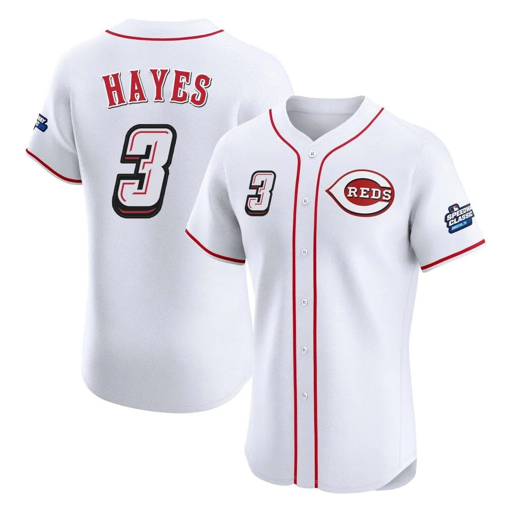 Davalo C.Reds #3 Ke'Bryan Hayes Player White Speedway Classic Limited Elite Home Stitched Jerseys
