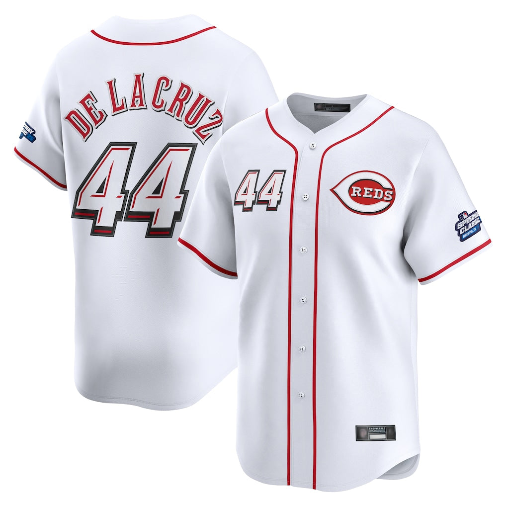 Davalo C.Reds #44 Elly De La Cruz Player White Speedway Classic Home Limited Stitched Jerseys