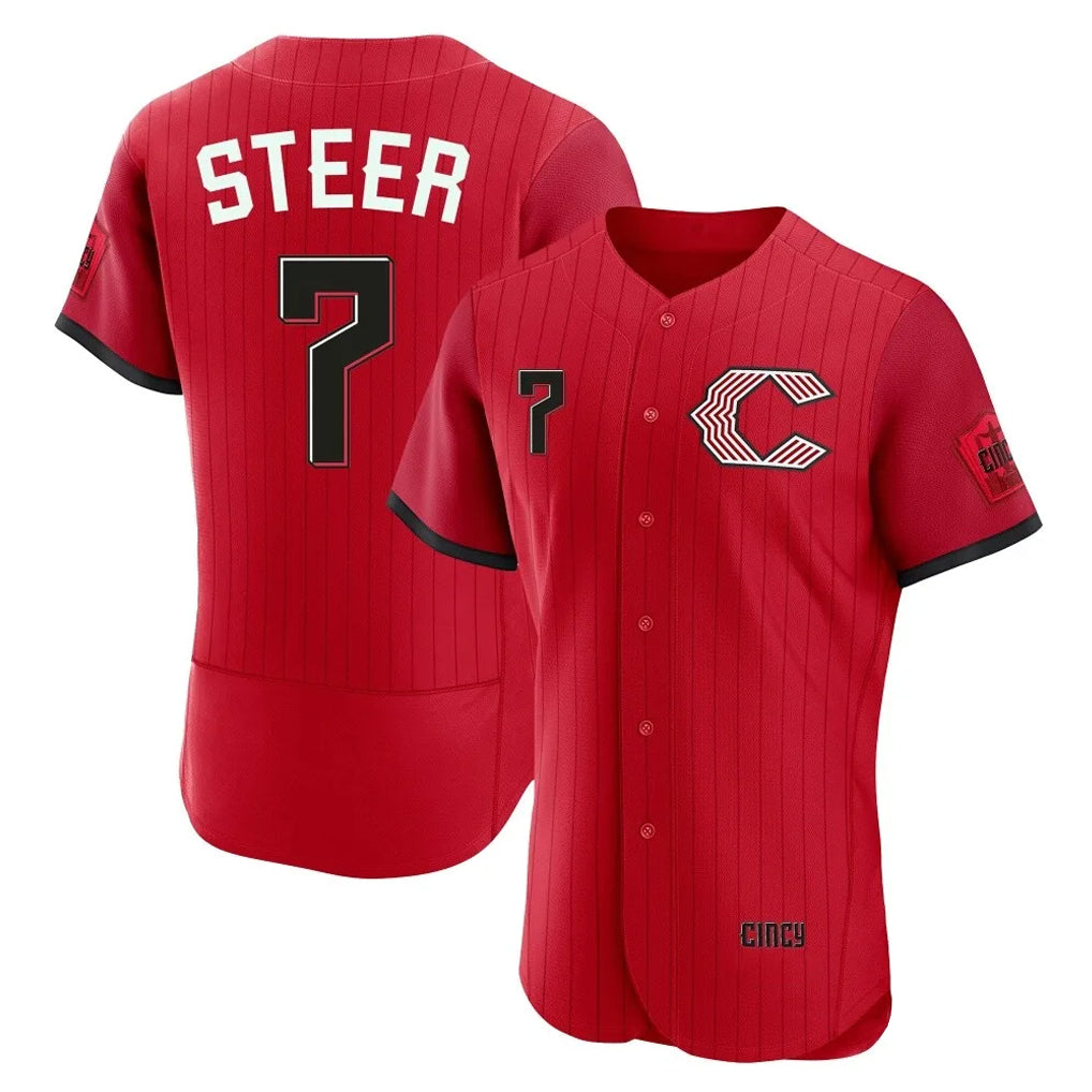 Davalo C.Reds #7 Spencer Steer Player Red 2026 City Connect Limited Elite Home Stitched Jerseys