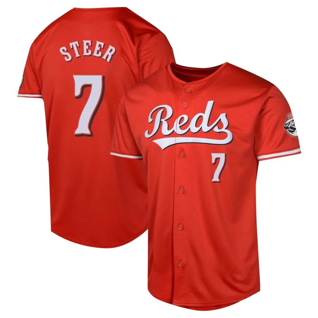 Davalo C.Reds #7 Spencer Steer Player Red 2026 City Connect Limited Home Stitched Jerseys