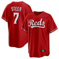 Davalo C.Reds #7 Spencer Steer Player Red Home Game Stitched Jerseys