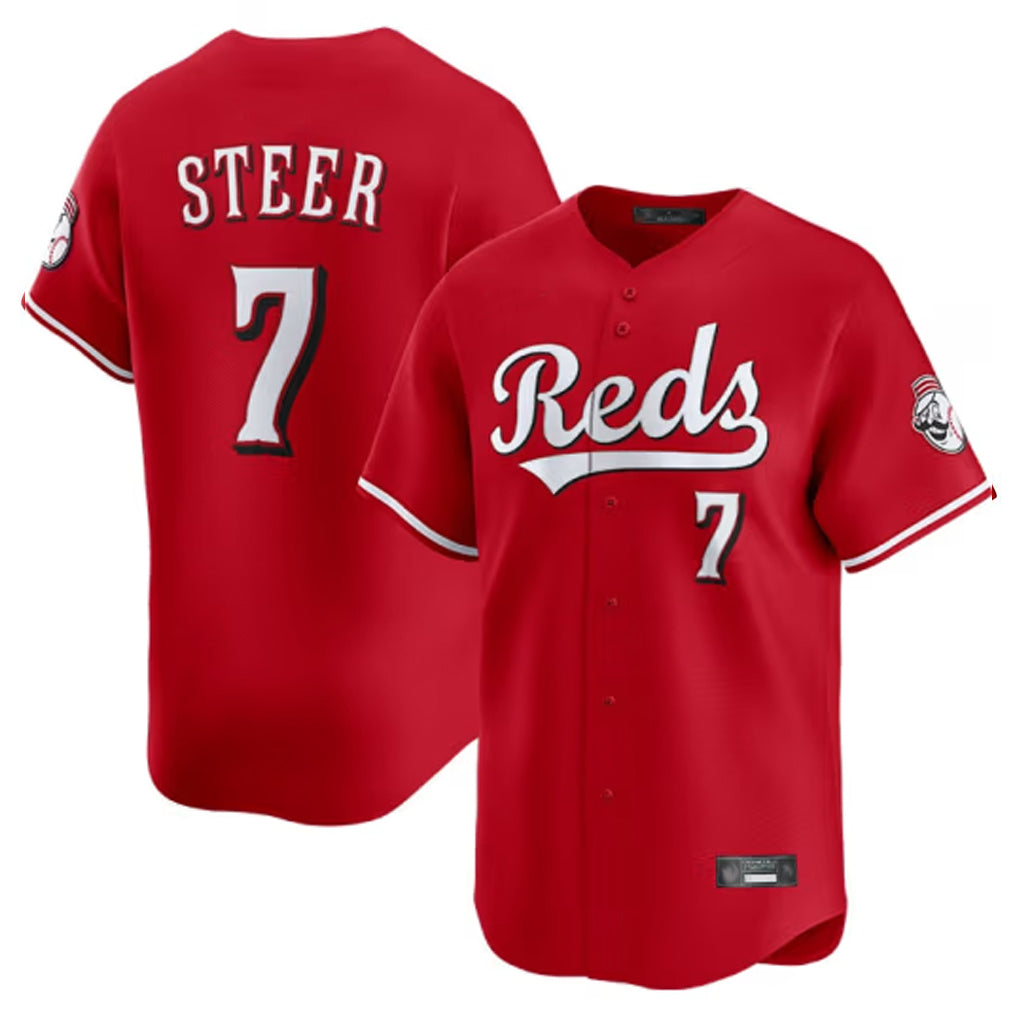 Davalo C.Reds #7 Spencer Steer Player Red Home Limited Stitched Jerseys