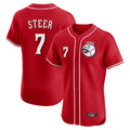 Davalo C.Reds #7 Spencer Steer Player Red Limited Elite Home Game Stitched Jerseys
