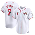 Davalo C.Reds #7 Spencer Steer Player White Home Limited Stitched Jerseys
