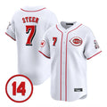 Davalo C.Reds #7 Spencer Steer Player White Vapor Premier Limited Home Stitched Jerseys