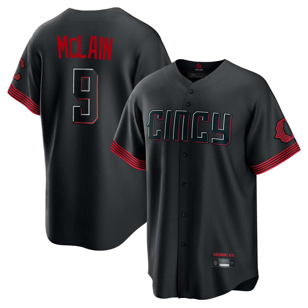 Davalo C.Reds #9 Matt McLain Player Black City Connect Home Game Stitched Jerseys