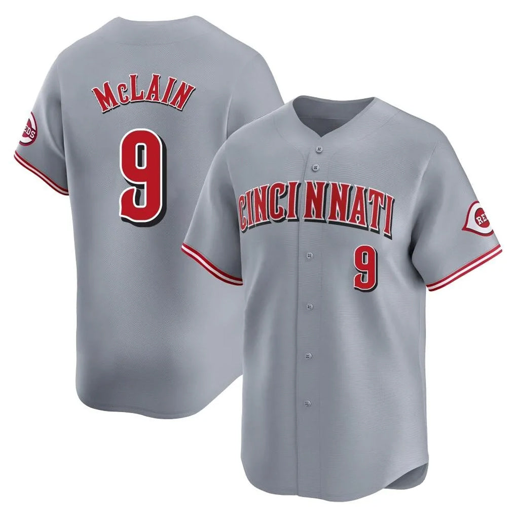 Davalo C.Reds #9 Matt McLain Player Gray Home Limited Stitched Jerseys