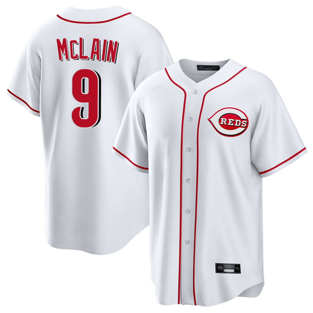 Davalo C.Reds #9 Matt McLain Player White Game Home Stitched Jerseys