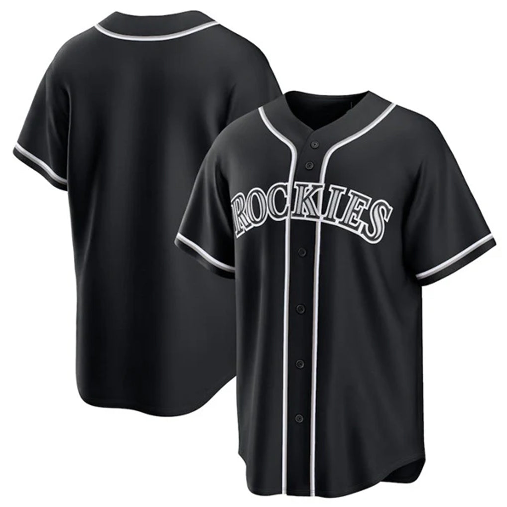 Davalo C.Rockies Black Fashion Out Home Game Blank Player Stitched Jerseys