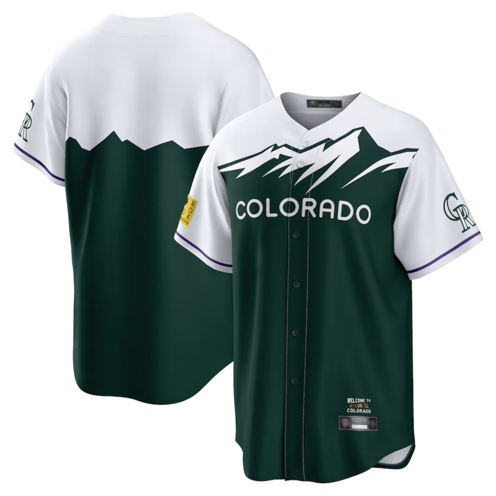 Davalo C.Rockies Green City Connect Home Game Blank Player Stitched Jerseys