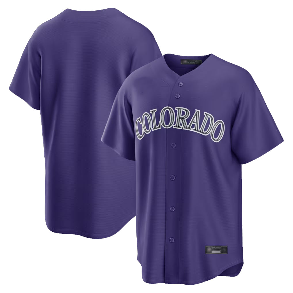 Davalo C.Rockies Purple Game Home Blank Player Stitched Jerseys