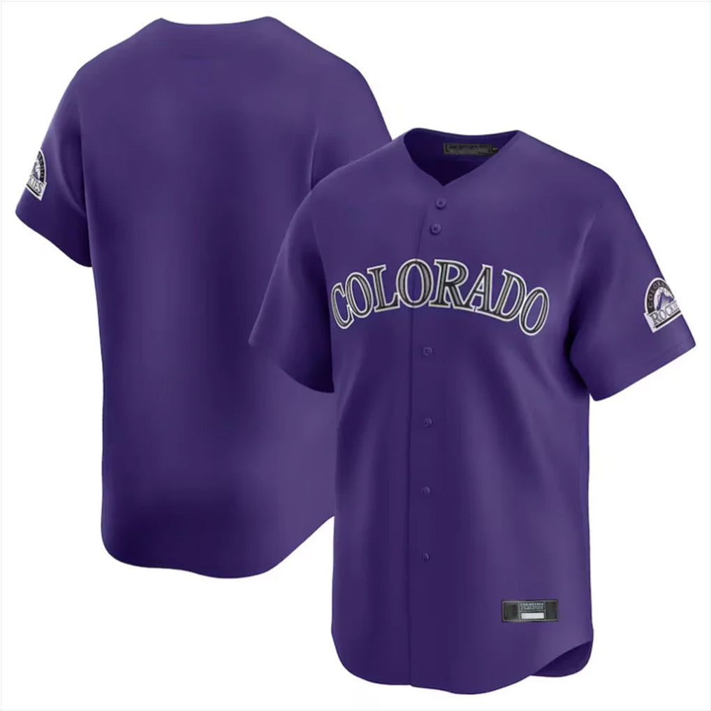 Davalo C.Rockies Purple Limited Home Blank Player Stitched Jerseys