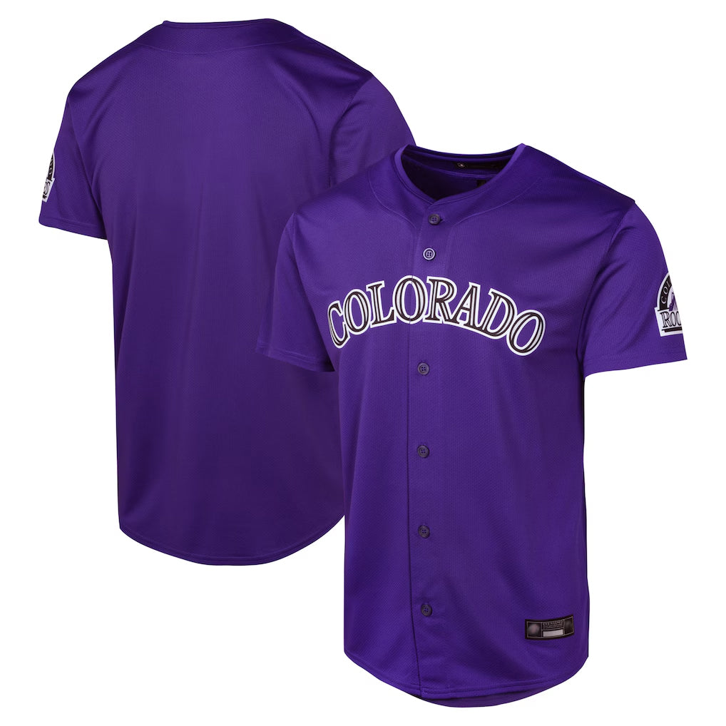 Davalo C.Rockies Purple Limited Home Game Blank Player Stitched Jerseys