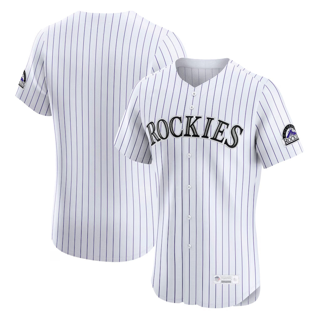 Davalo C.Rockies White Limited Home Blank Player Stitched Jerseys