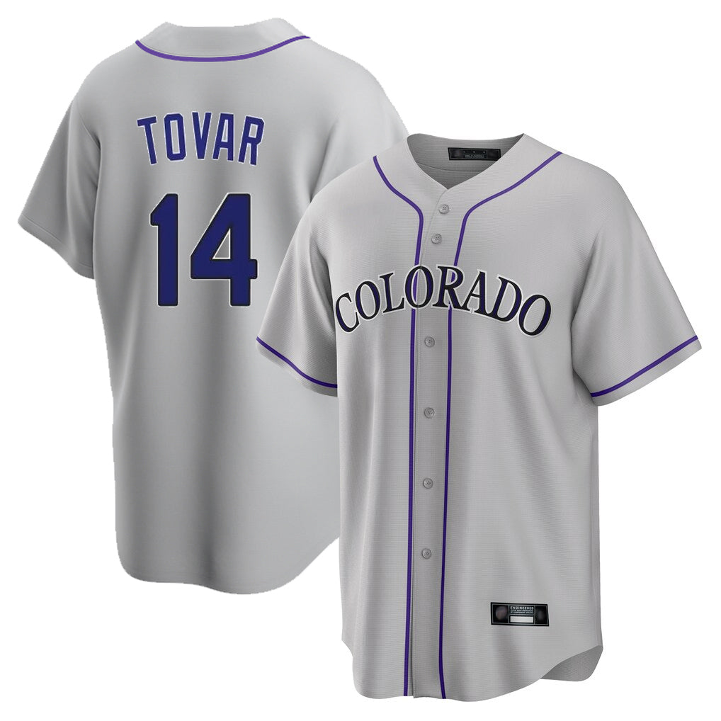 Davalo C.Rockies #14 Ezequiel Tovar Player Gray Game Home Stitched Jerseys