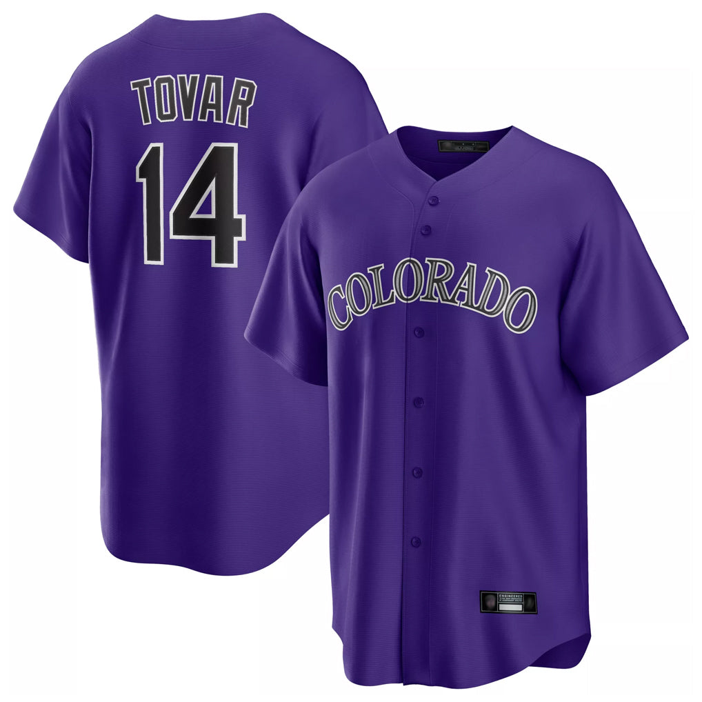 Davalo C.Rockies #14 Ezequiel Tovar Player Purple Game Home Stitched Jerseys