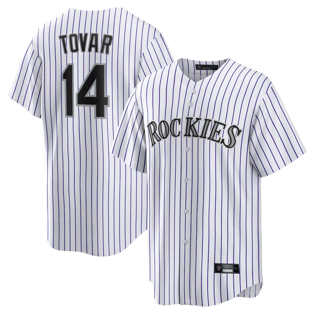 Davalo C.Rockies #14 Ezequiel Tovar Player White Game Home Stitched Jerseys