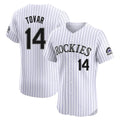 Davalo C.Rockies #14 Ezequiel Tovar Player White Limited Elite Home Stitched Jerseys