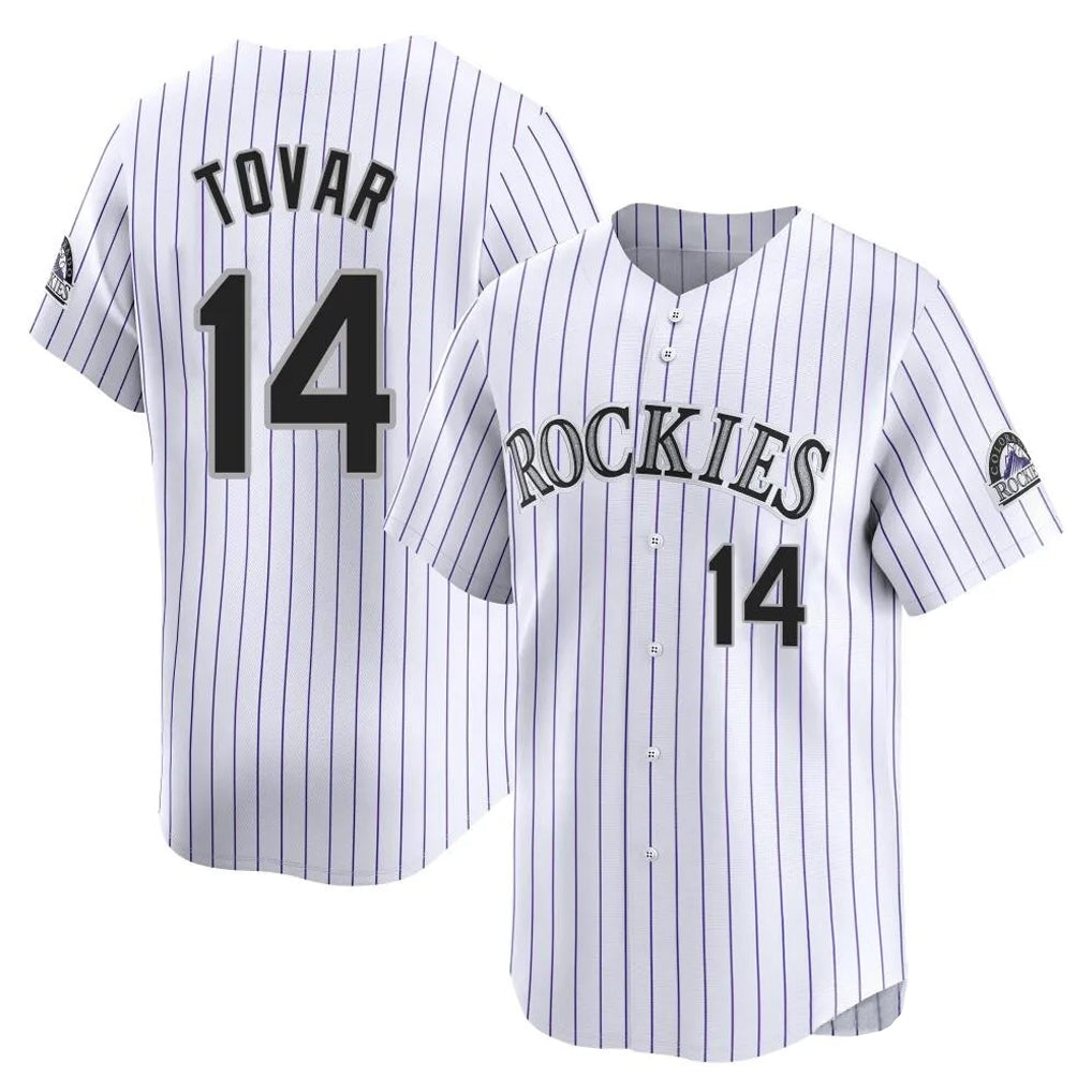 Davalo C.Rockies #14 Ezequiel Tovar Player White Limited Home Stitched Jerseys