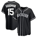 Davalo C.Rockies #15 Hunter Goodman Player Black Fashion Out Home Game Stitched Jerseys