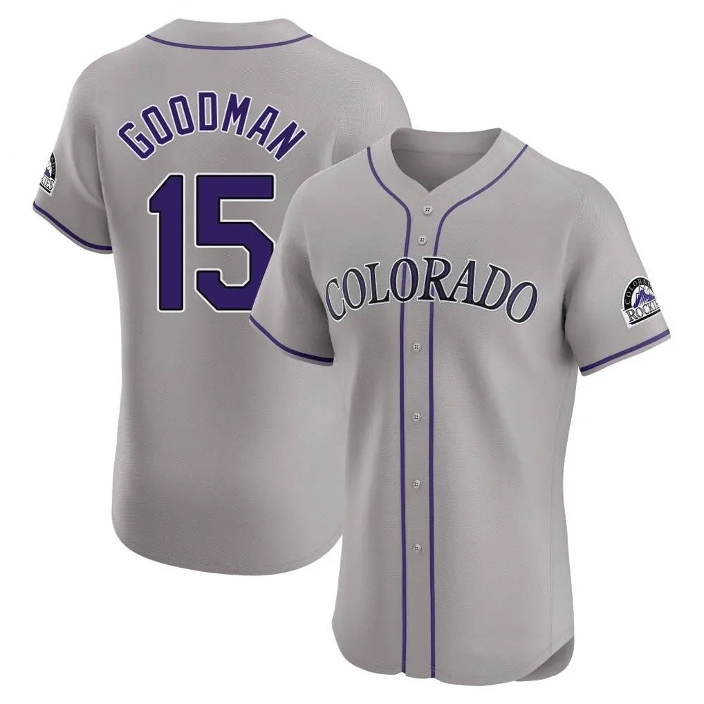 Davalo C.Rockies #15 Hunter Goodman Player Gray Limited Elite Home Stitched Jerseys