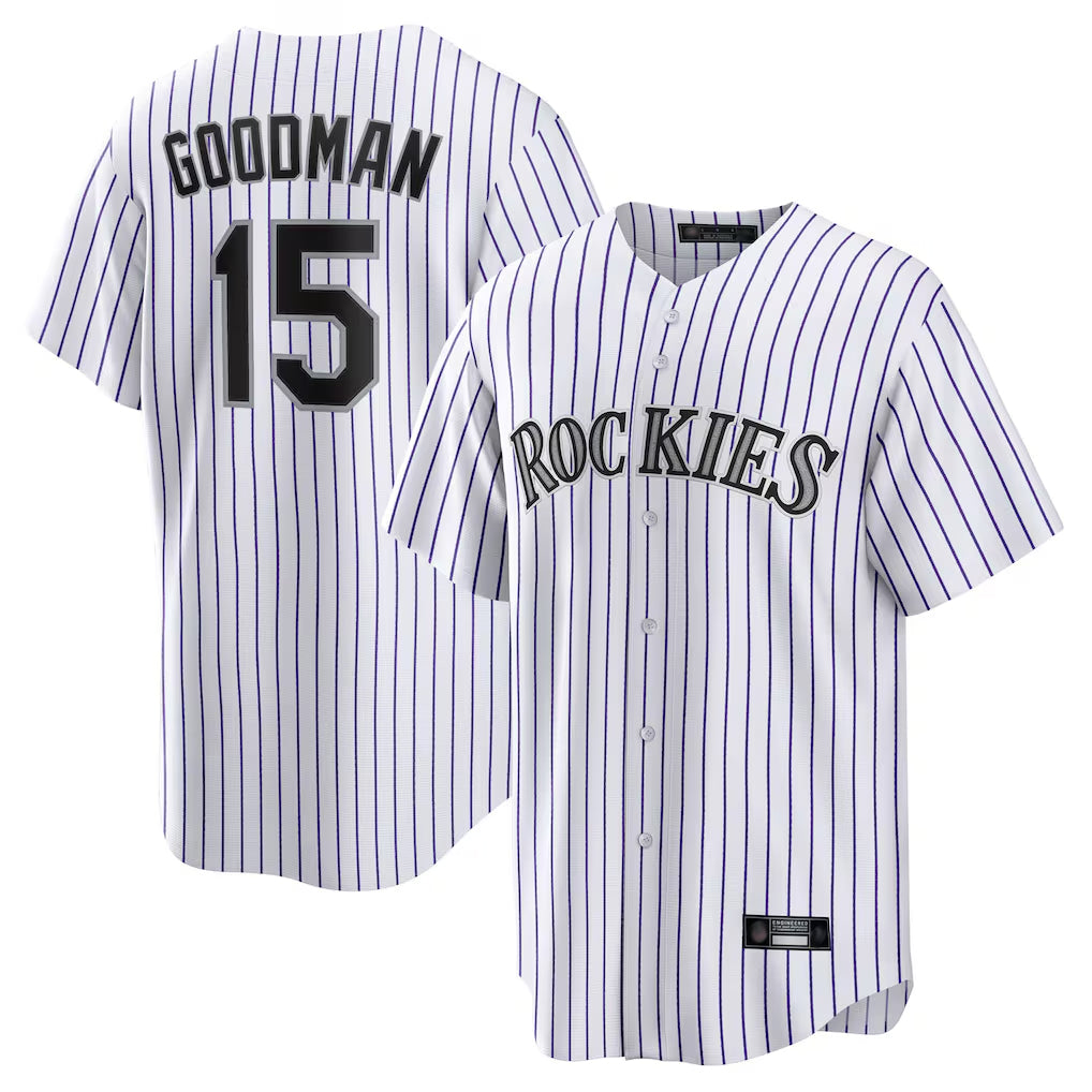 Davalo C.Rockies #15 Hunter Goodman Player White Game Home Stitched Jerseys