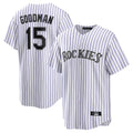 Davalo C.Rockies #15 Hunter Goodman Player White Game Home Stitched Jerseys
