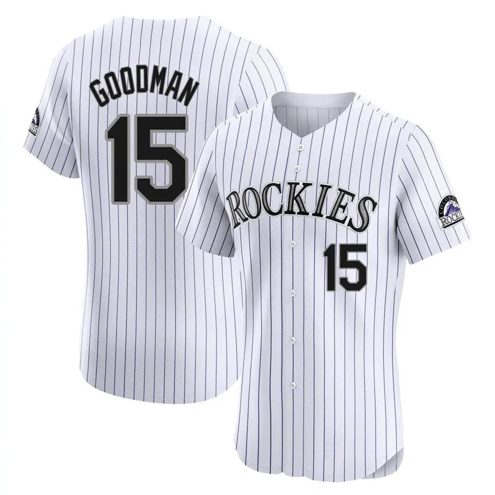 Davalo C.Rockies #15 Hunter Goodman Player White Limited Elite Home Stitched Jerseys