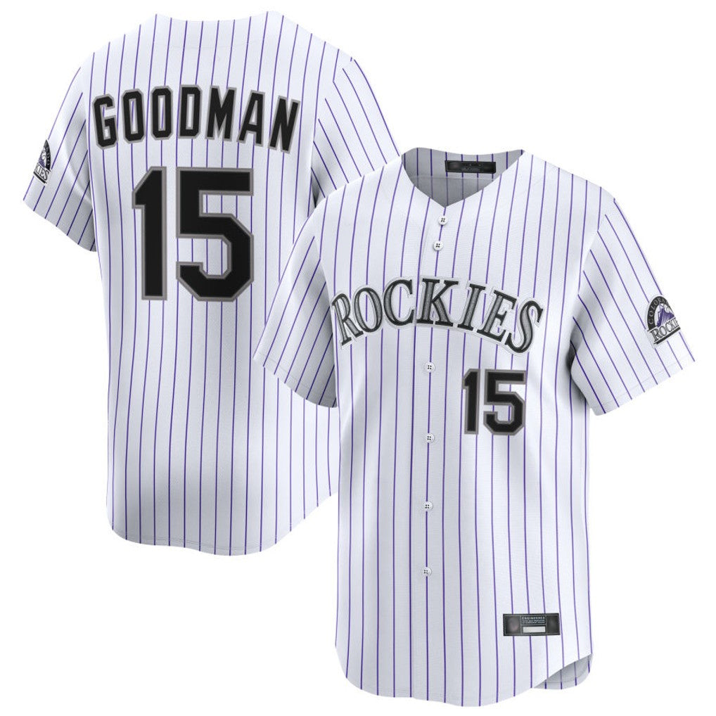 Davalo C.Rockies #15 Hunter Goodman Player White Limited Home Stitched Jerseys